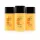 Three yellow bottles of Lentheric Just Musk Perfumed Bath and Shower Gel, 200ml each, with black caps, are arranged side by side on a white background.