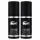 Two black spray deodorant cans labeled "L'Homme Lacoste" with white text and a crocodile logo, each containing 150 ml (3.6 oz).