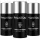 Three black Paco Rabanne Phantom deodorant sticks with silver caps are standing side by side against a white background.