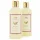 Two bottles of Tocca Cleopatra body wash, each with gold caps, cream-colored liquid, and a label featuring a gold motif and product details.
