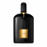 A black ridged bottle of Tom Ford Black Orchid Eau de Parfum Spray, Unisex, 100ml, featuring a gold label and cap accent.