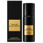 Two black Tom Ford Black Orchid Body Spray bottles, each 150ml and designed for unisex use, stand next to their matching black and gold boxes, all labeled with the product name and details in gold text.