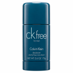 A set of three CK Free Deodorant Sticks for Men, each with a 75ml capacity, is displayed on a white background.