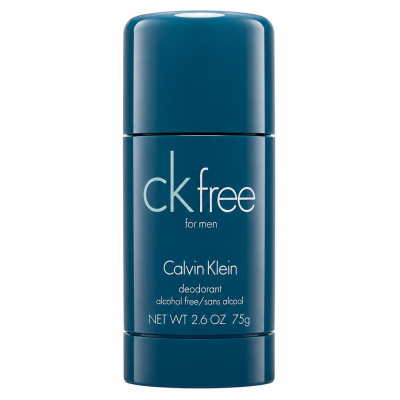 A set of three CK Free Deodorant Sticks for Men, each with a 75ml capacity, is displayed on a white background.