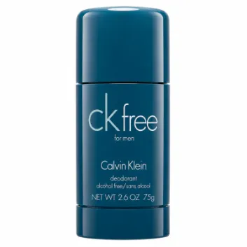 A set of three CK Free Deodorant Sticks for Men, each with a 75ml capacity, is displayed on a white background.