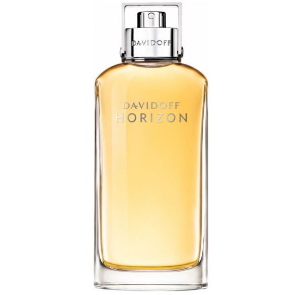 Two clear glass bottles of Davidoff Horizon Eau de Toilette 125ml Spray for men, each featuring a silver cap, filled with light amber liquid, and displaying the brand and product names on the front.