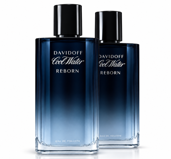 Two bottles of 2x Davidoff Cool Water Reborn EDT Spray for Men (125ml), featuring a blue gradient design, are placed side by side on a white background.