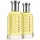 Two bottles of Hugo Boss Bottled Eau de Toilette for Men (100ml each) with silver caps and clear glass filled with light yellow liquid are placed side by side on a white background.