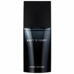 A set of two black rectangular bottles of Issey Miyake Nuit d’Issey 75ml EDT Eau De Toilette Spray for Men, each featuring white text and a matte black cap, displayed against a white background.