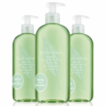 Three bottles of 3x Elizabeth Arden Green Tea Bath & Shower Gel for Her, 500ml each, with pump dispensers and a green design, arranged side by side on a white background.