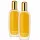 Two frosted glass bottles, each with a gold cap and labeled “Clinique Aromatics Elixir Eau de Parfum Spray, 100ml,” stand side by side against a white background.