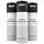 Three cans of David Beckham Classic Homme deodorant body spray, each 150ml, are arranged side by side. The cans feature a black cap and a white herringbone pattern on the body.