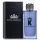 A 150ml spray bottle of Dolce & Gabbana K Eau de Parfum, topped with a distinctive crown-shaped cap, is displayed beside its black box adorned with the brand’s logo and crown motif.