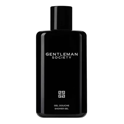 3-pack of Givenchy Gentleman Society Shower Gel for Men (200ml each) in black bottles featuring the Givenchy logo and “Gel Douche Shower Gel” printed near the bottom.