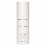 Three white cylindrical bottles labeled “Issey Miyake Le Sel D’Issey Deodorant Spray for Men,” each with a volume of 150ml (5 fl. oz), are shown on a plain background.