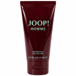 A maroon tube of Joop! Homme shower gel, 150 ml size, with product name and details printed in white and light blue on the front.