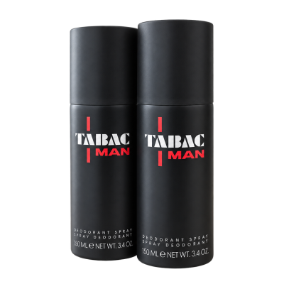 Three deodorant sticks labeled “Tabac Man” from Mäurer & Wirtz, each containing 75 ml, are standing upright side by side against a white background.
