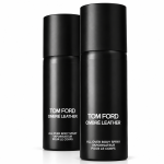 Two black 2x Tom Ford Ombré Leather Body Spray, Unisex, 150ml bottles stand side by side on a white background.