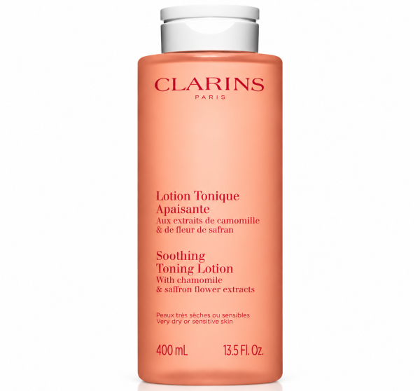 A 400ml bottle of 3x Clarins Soothing Toning Face Lotion for very dry or sensitive skin. A 400ml bottle of 3x Clarins Soothing Toning Face Lotion for very dry or sensitive skin.