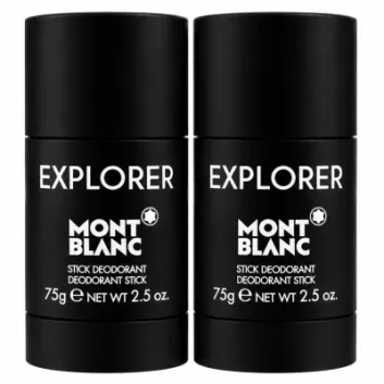Two black tubes of Montblanc Explorer stick deodorant.