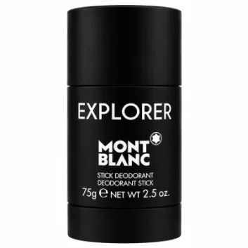 Montblanc Explorer deodorant stick in a black cylindrical container.